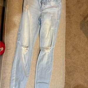 Refuge Light Blue Distressed Skinny Jeans